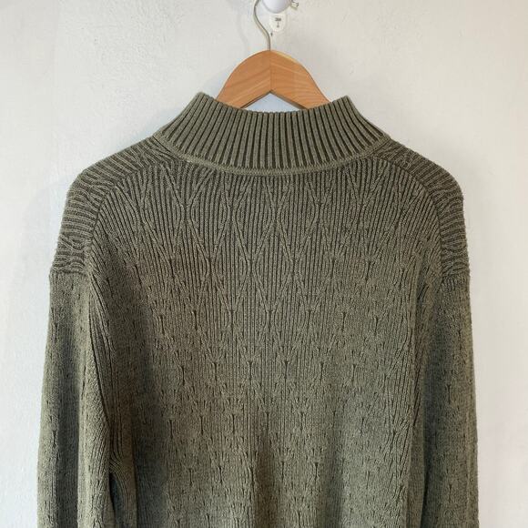 Tommy Bahama Cotton Knit Sweater Long Sleeve 1/4 Zip Mock Neck Preppy Academia - Picture 6 of 7